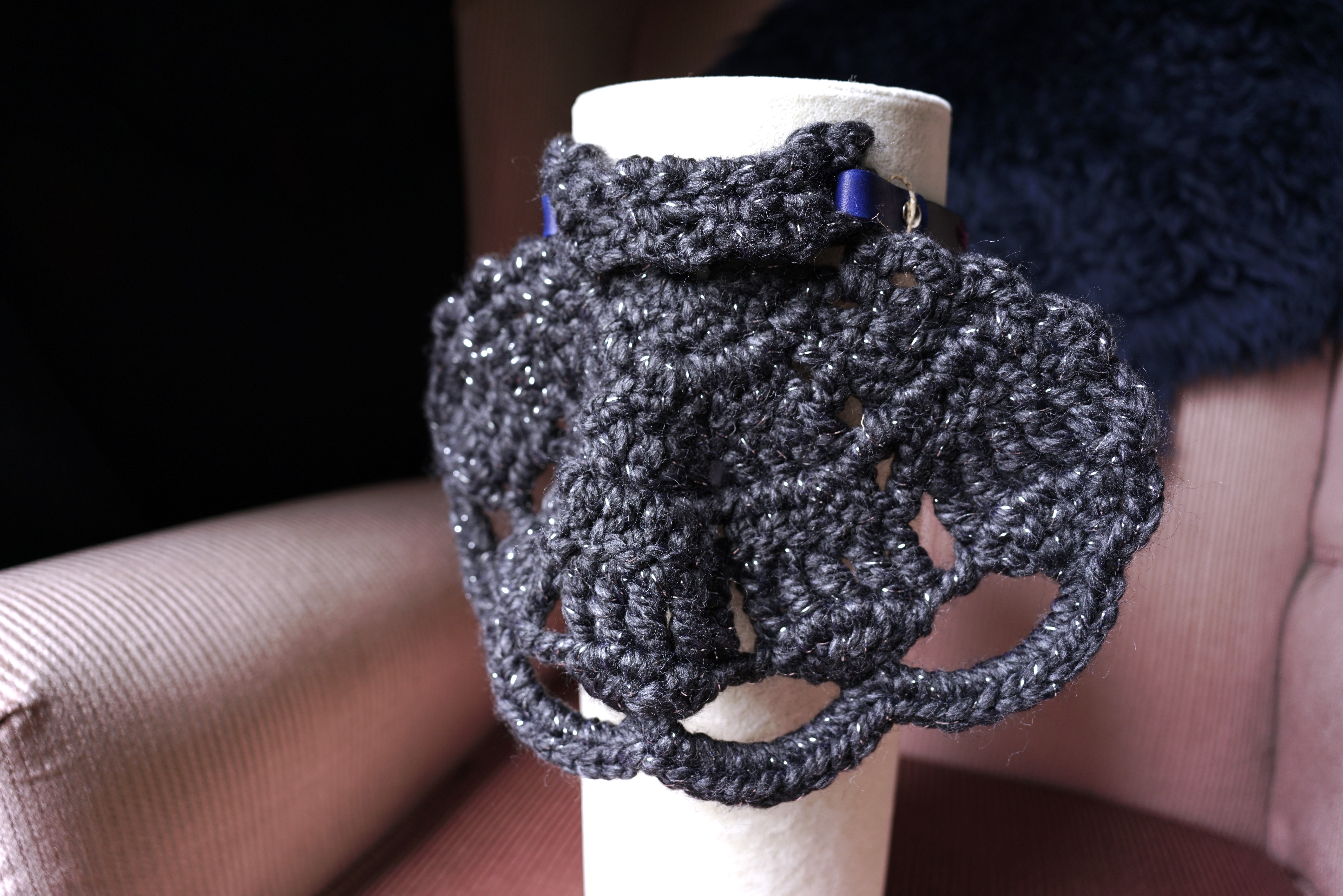 Cavalier Crochet and Leather Scarflet