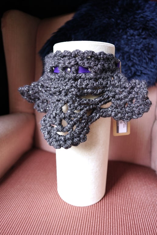 Regal Crochet and Leather Scarflet - Image 4