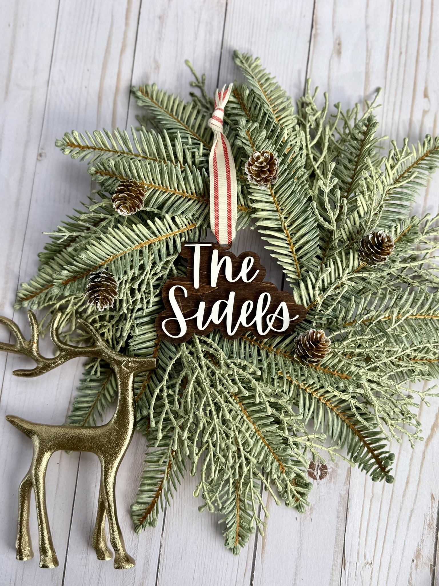 Personalized last name Christmas Ornament | Layered wood Christmas Ornament