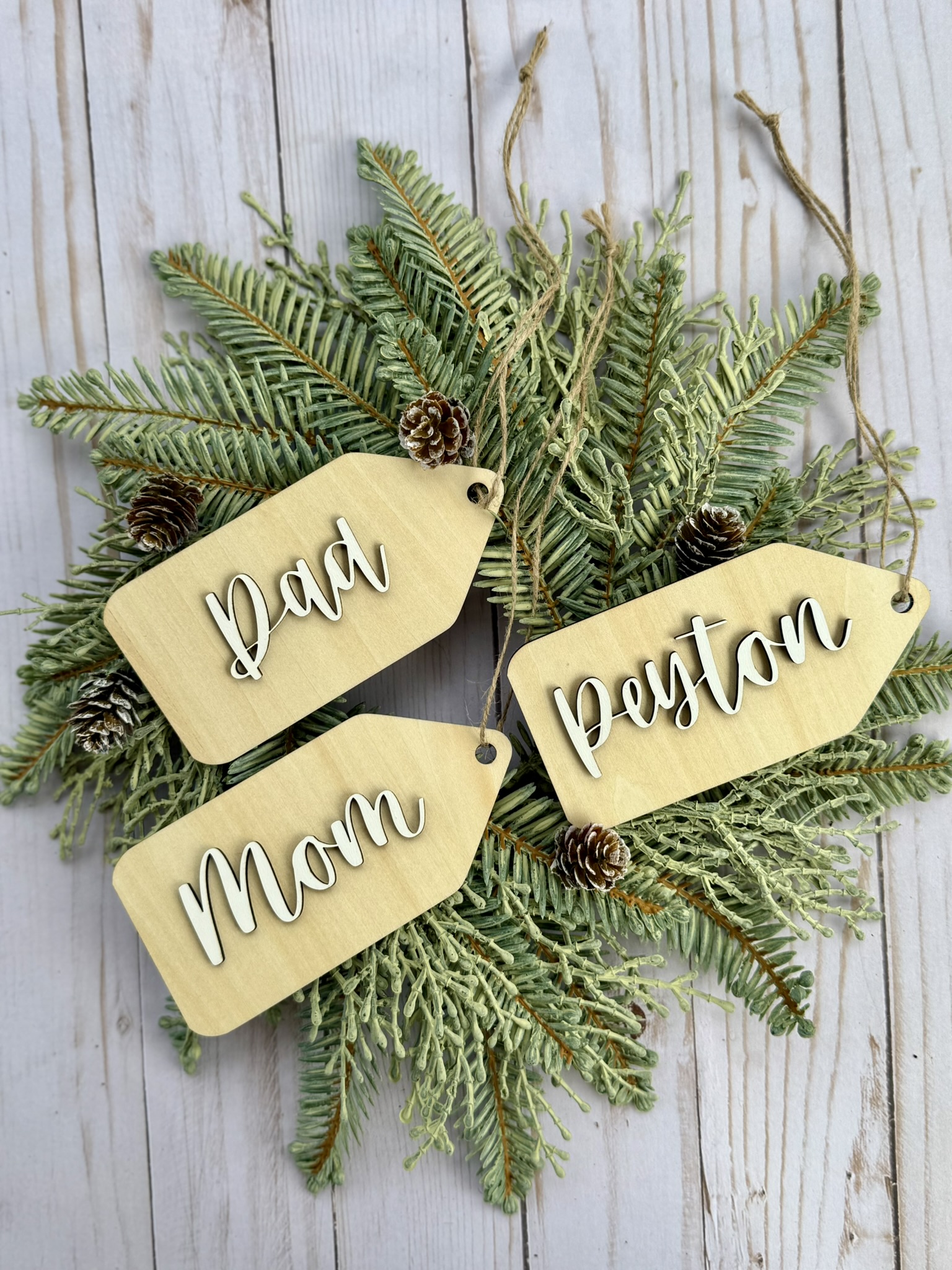 Personalized Christmas Stocking Tags | Family Name Stocking Tags