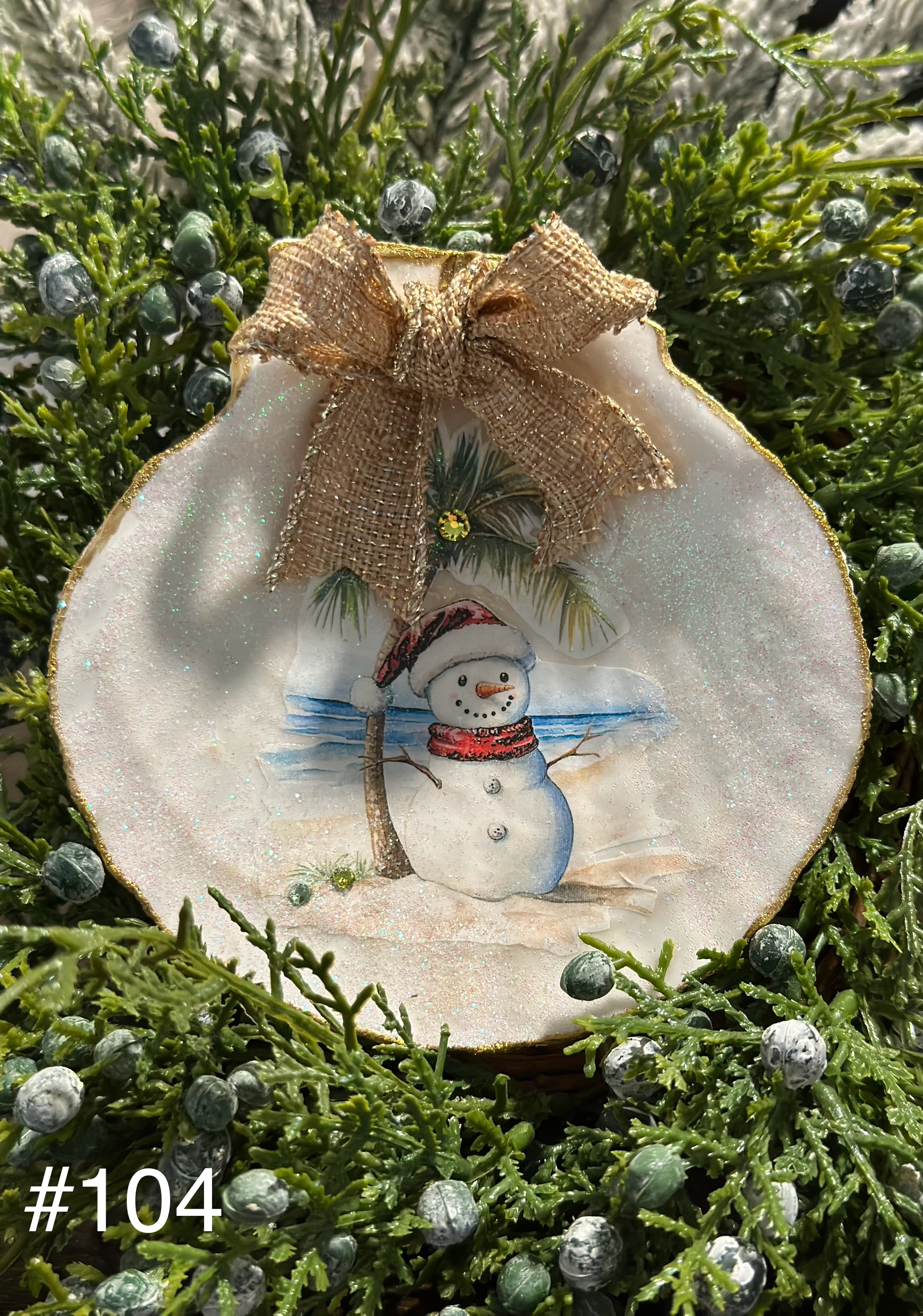 “Beach Snowman” Scallop Shells