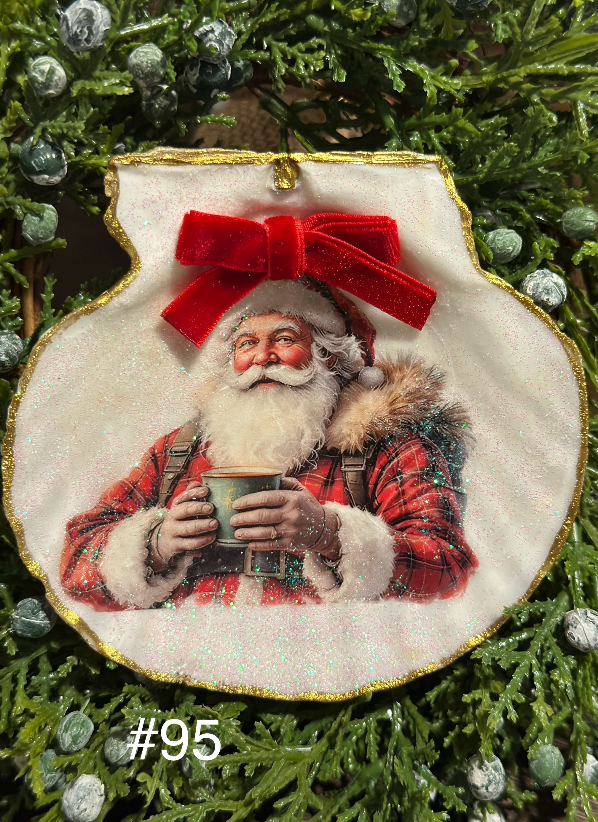 Santa Sipping Hot Cocoa on Christmas Eve