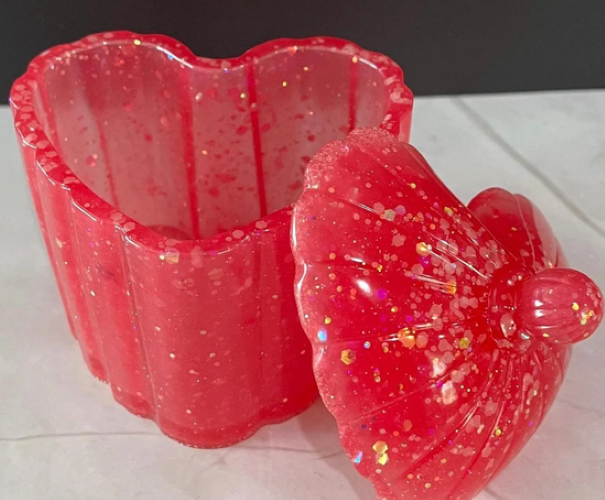 Heart-Shaped Trinket Jar with Lid