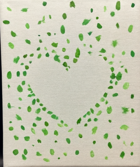 Heart Outline Canvas – Acrylic Dot Art - Image 3
