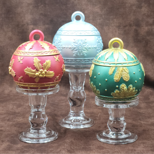 Christmas Ornament Candle - Set of 3 Tricolor