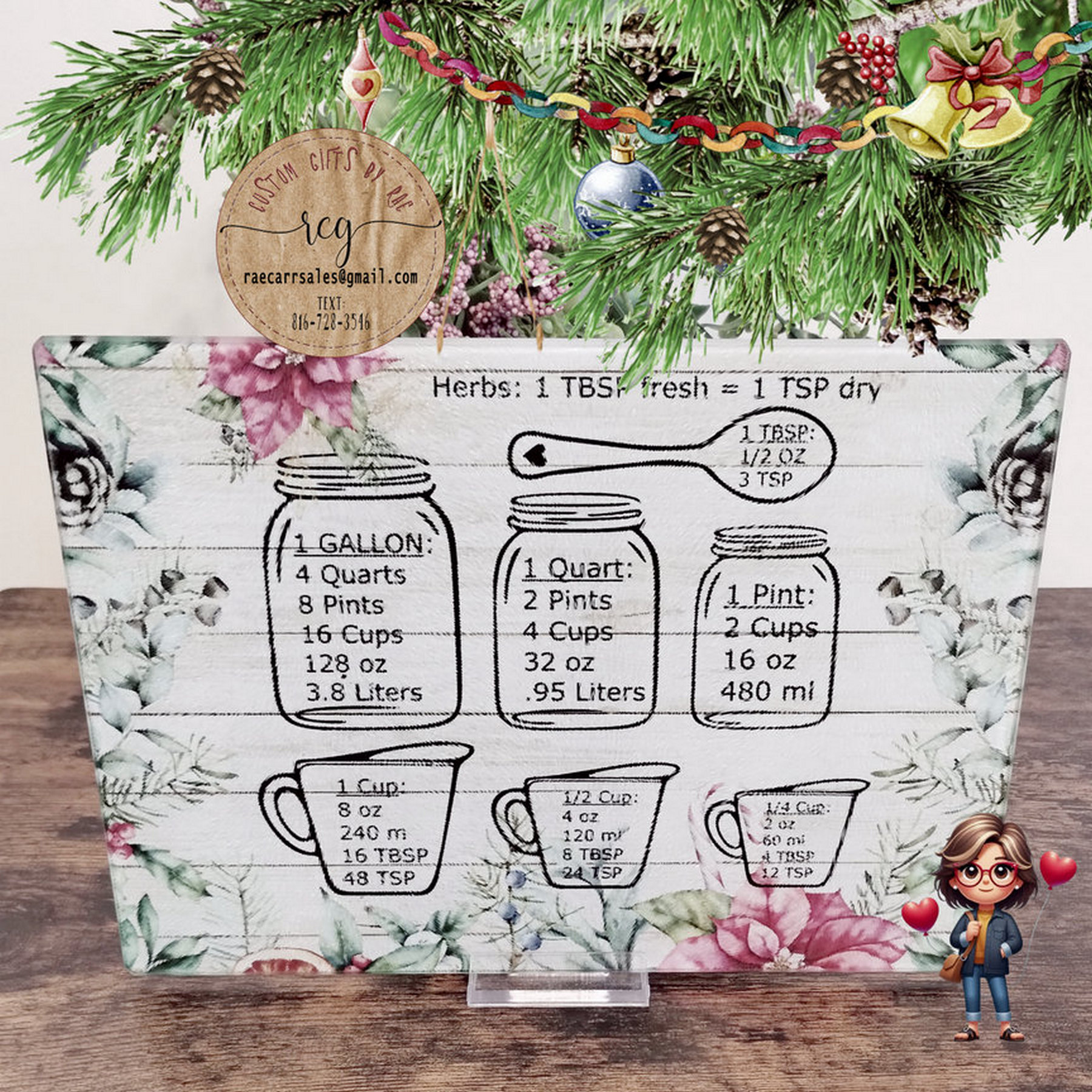 Christmas Poinsettia Cutting Board