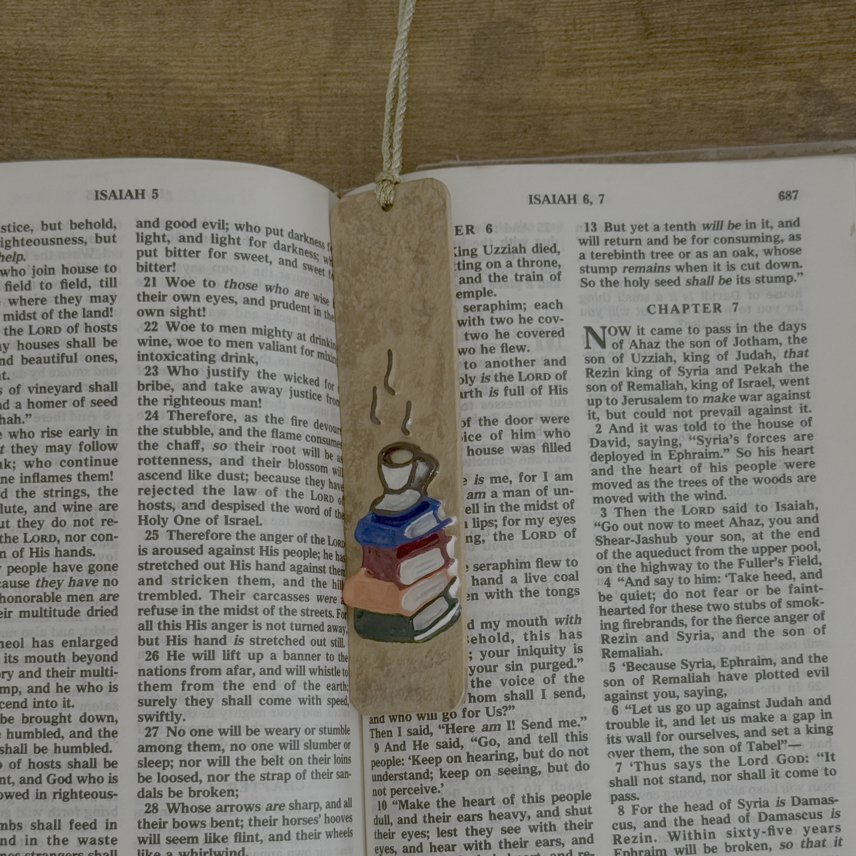 Textured Bookmarks - Coffee & book