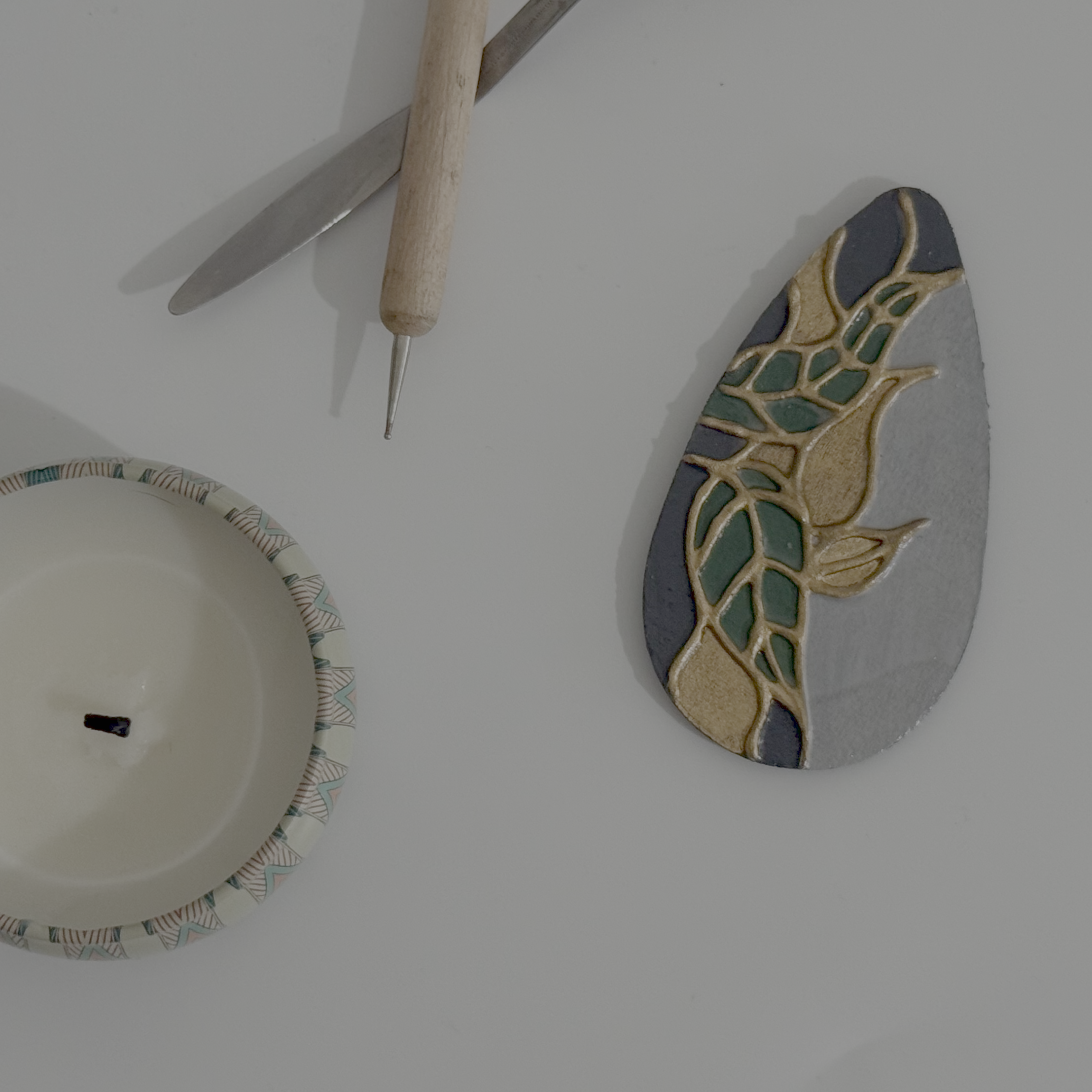 Textured Art Magnets - Metalic Leaf texture