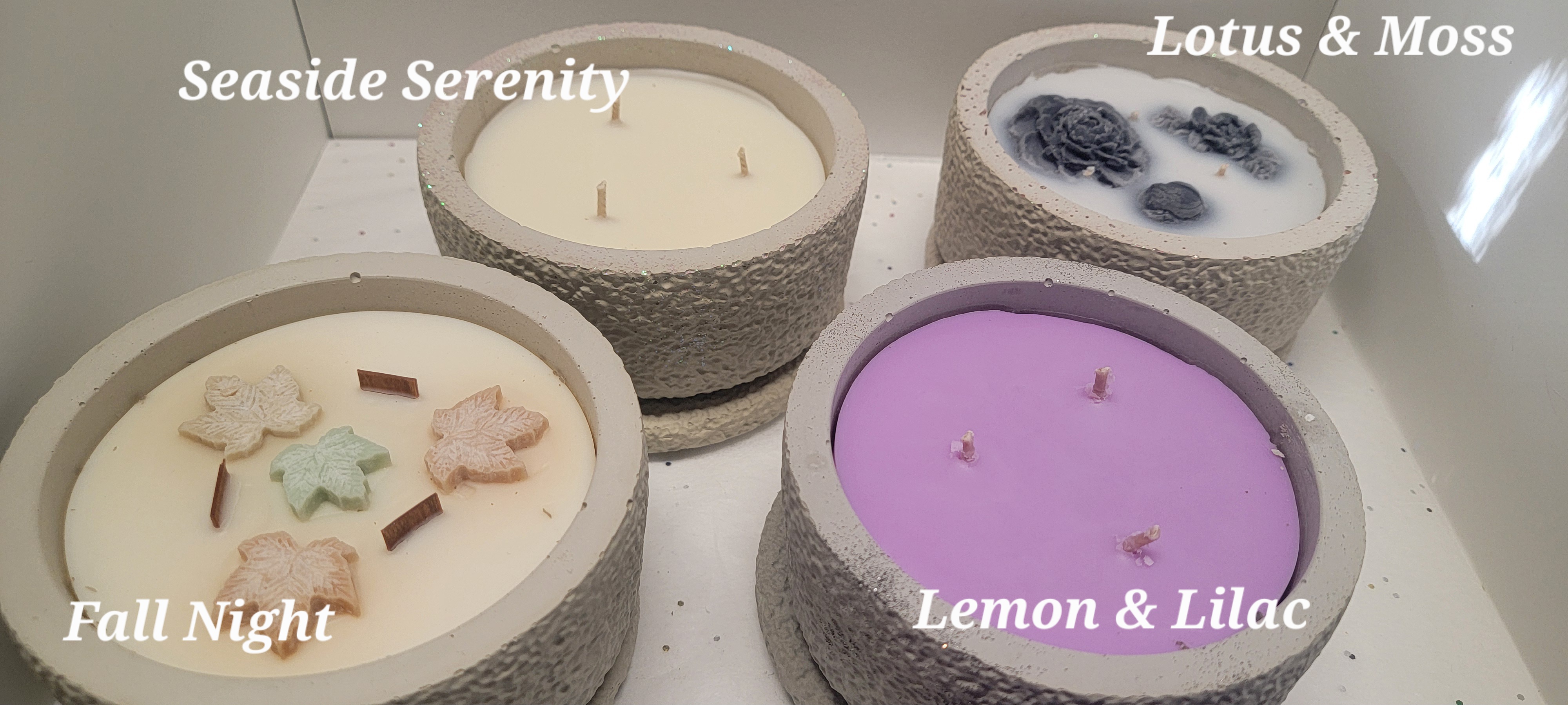 Large Cement Vessel Scented Soy Candles - Image 3