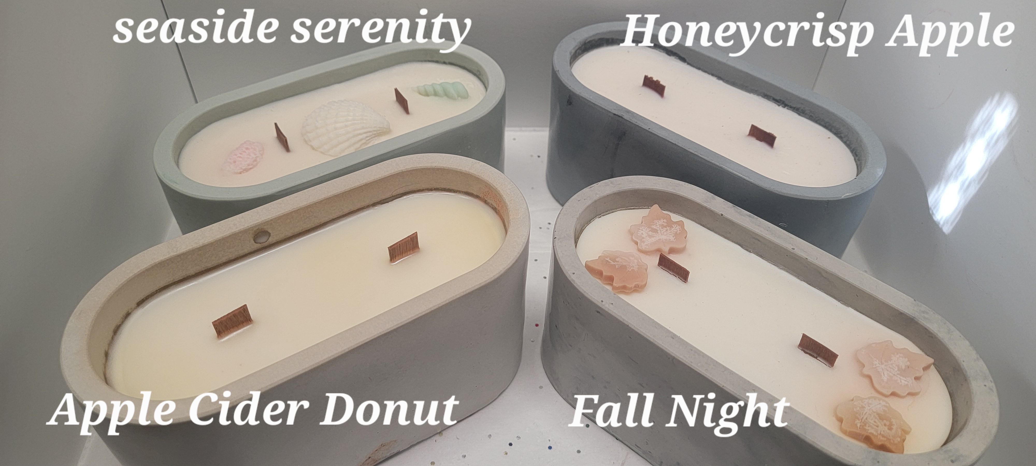 Large Cement Vessel Scented Soy Candles - Image 4