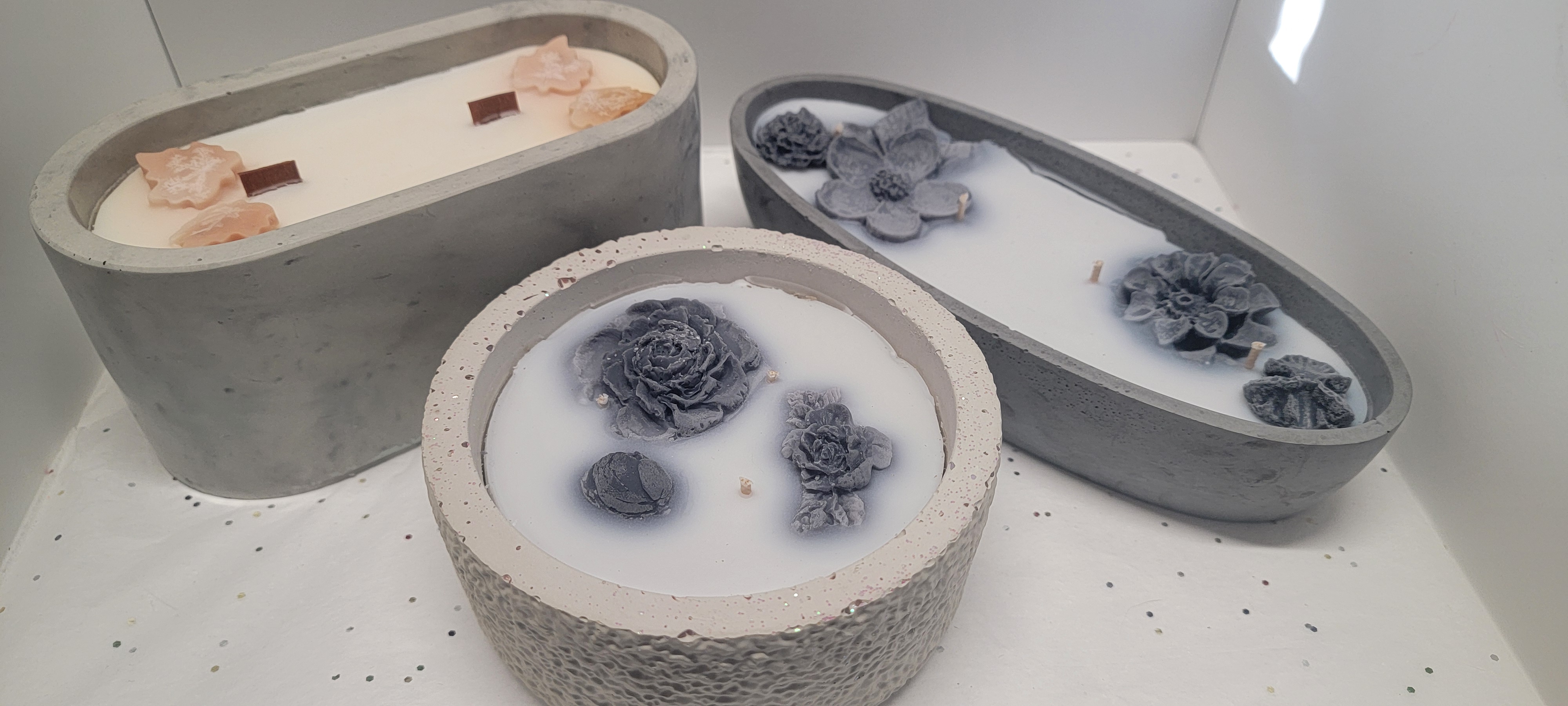 Large Cement Vessel Scented Soy Candles