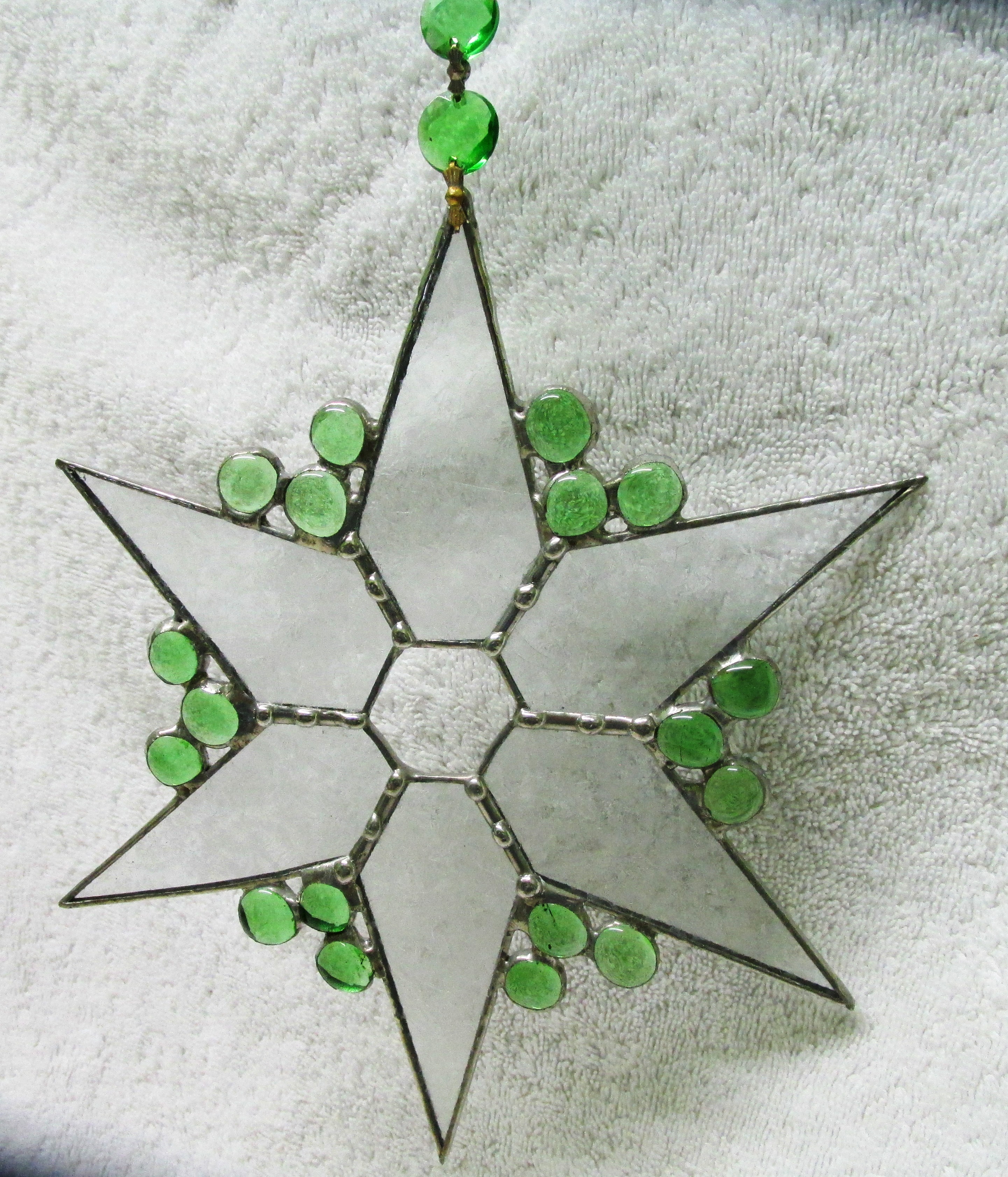 Six Point Abstract Stained Glass Snowflake