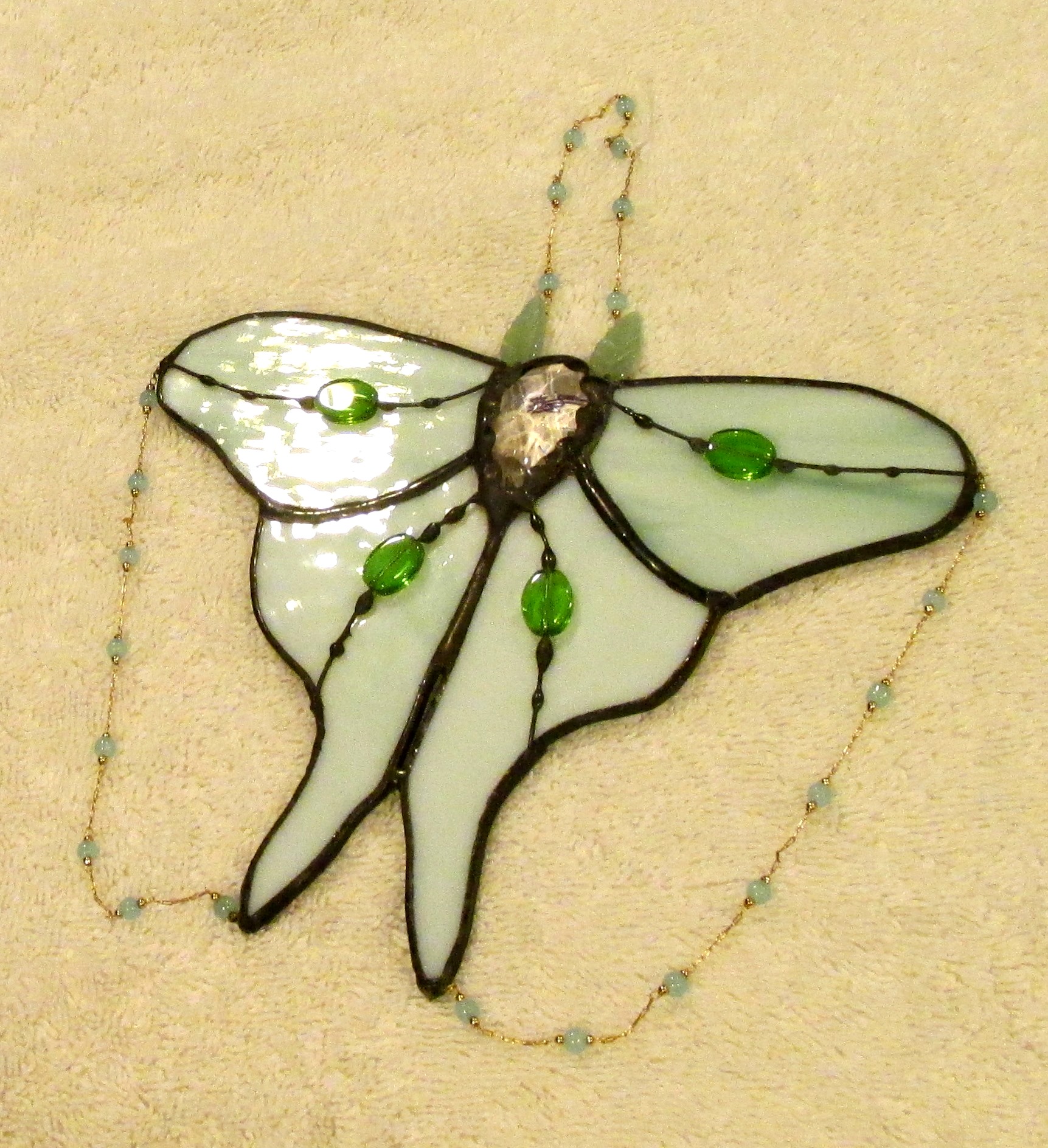 Stained Glass Luna Moth - 7"