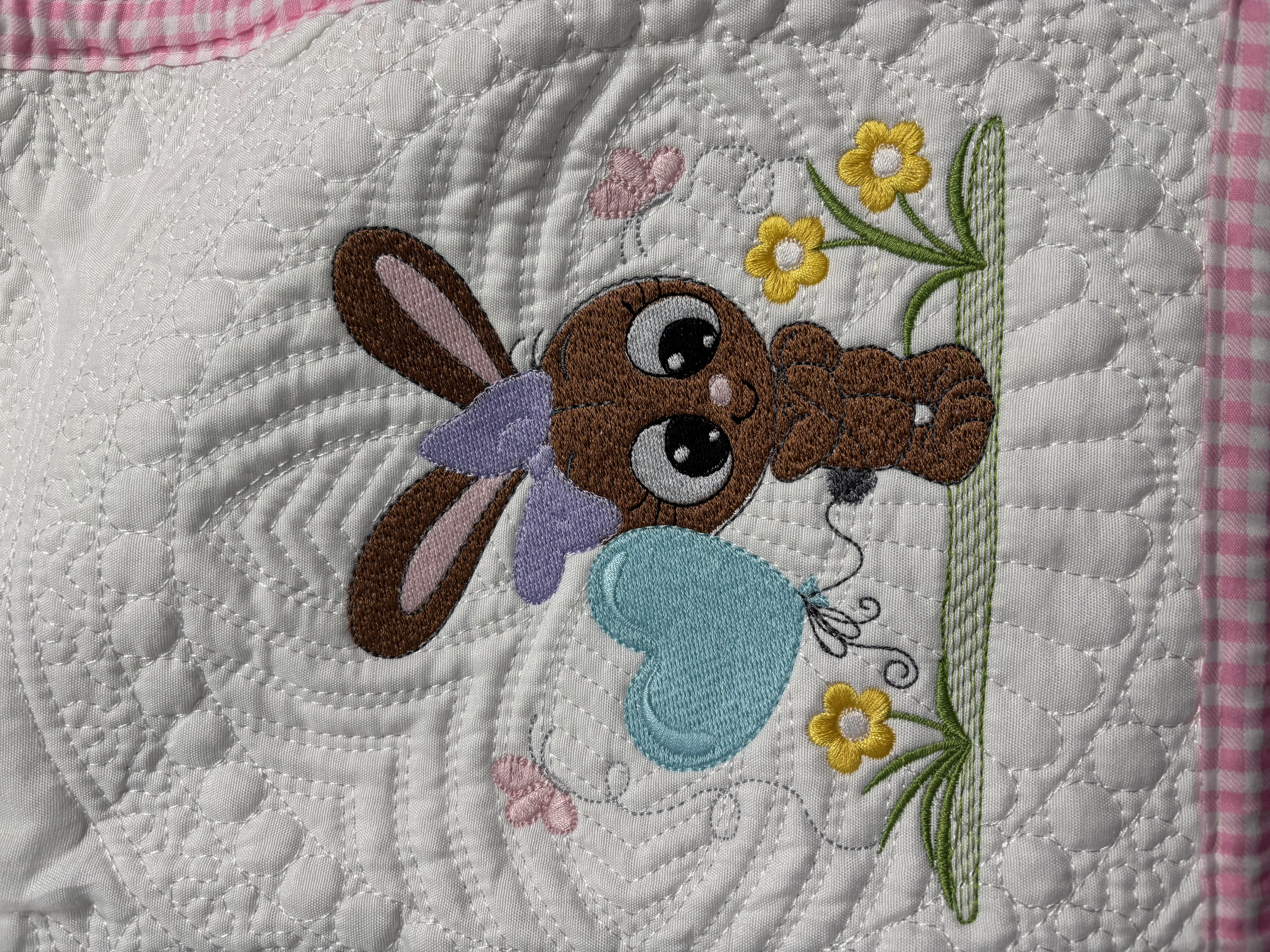 Bunny Heirloom Baby Quilt