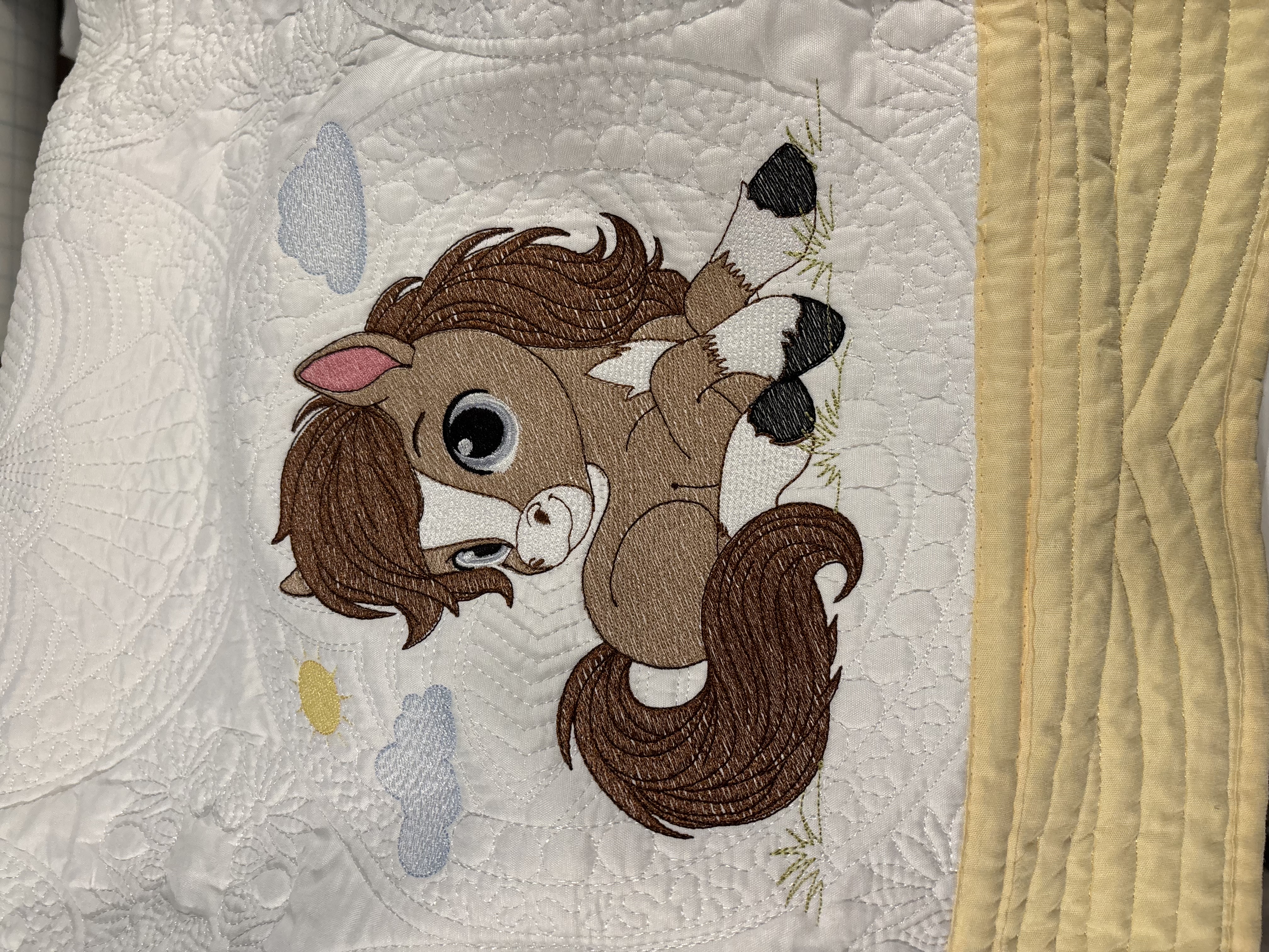 Horse Heirloom Baby Quilt