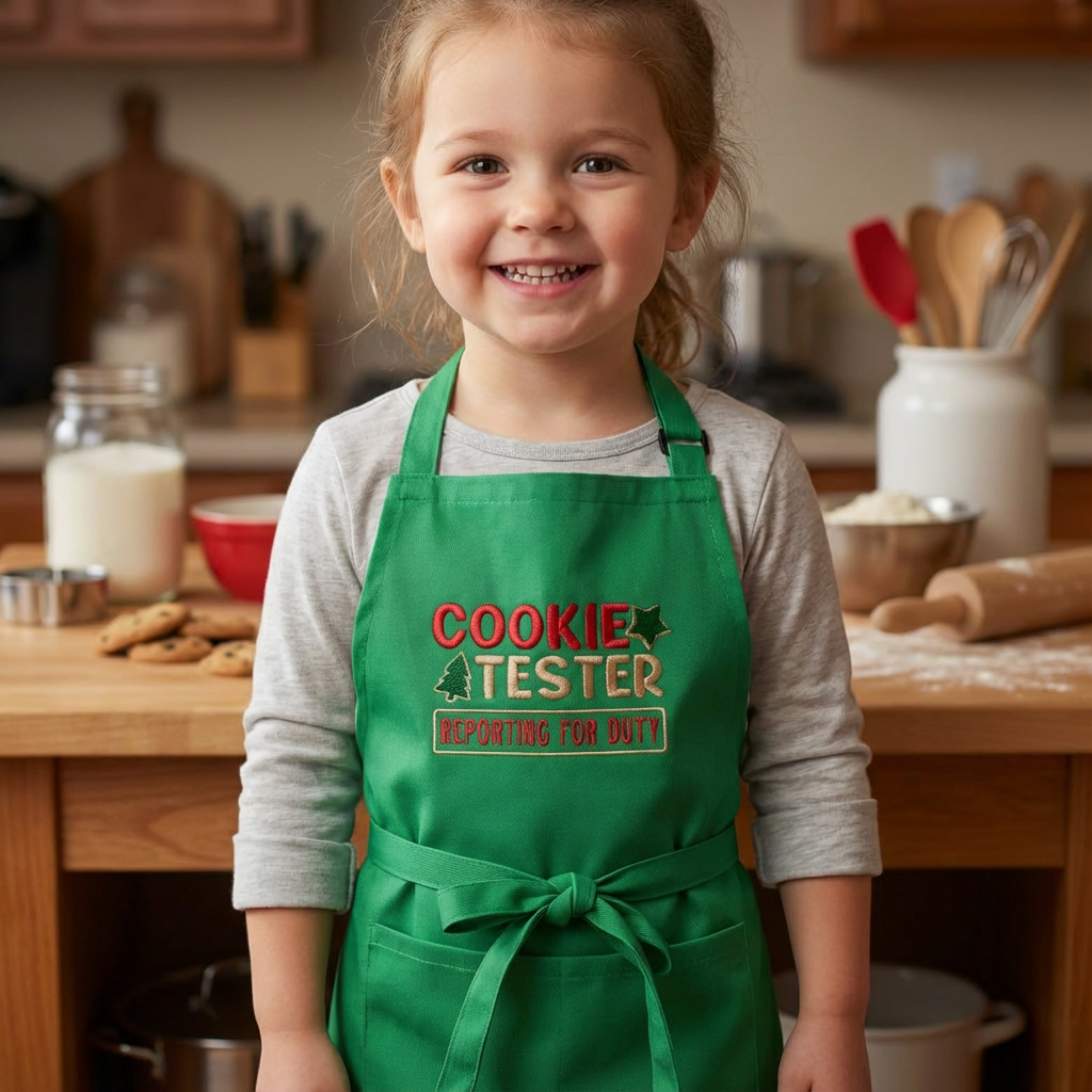 Cookie Tester Embroidered Kids Apron