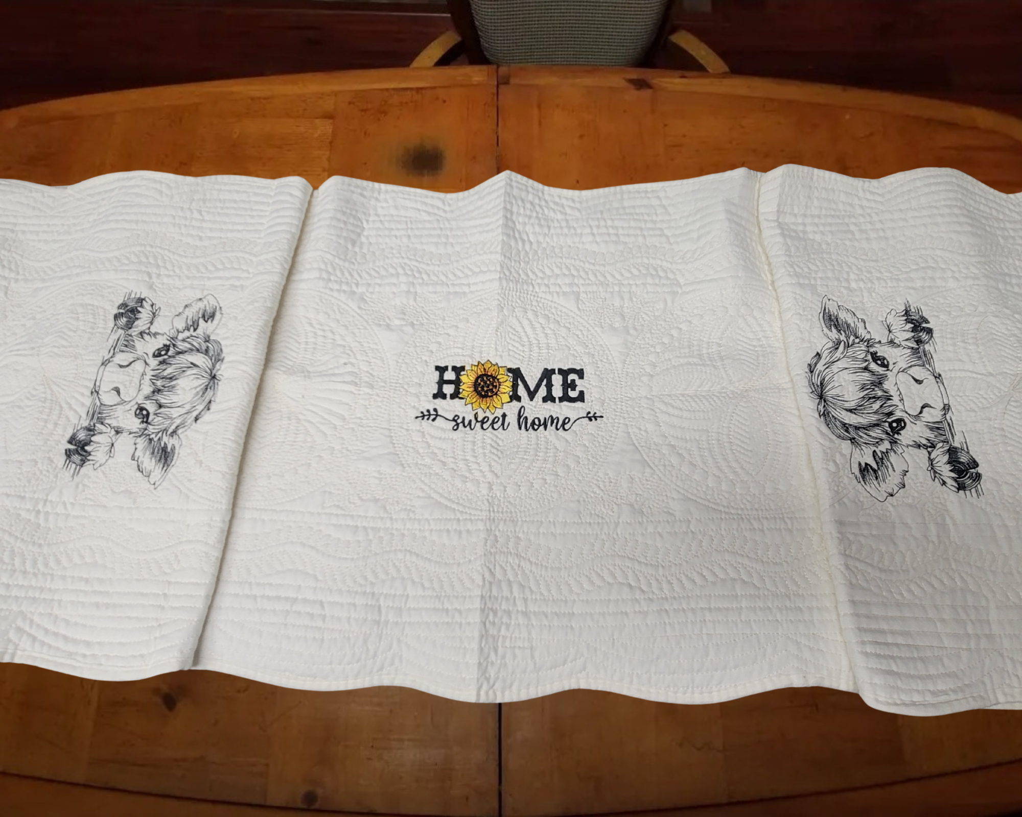 Higland Cow "Home" Table Runner