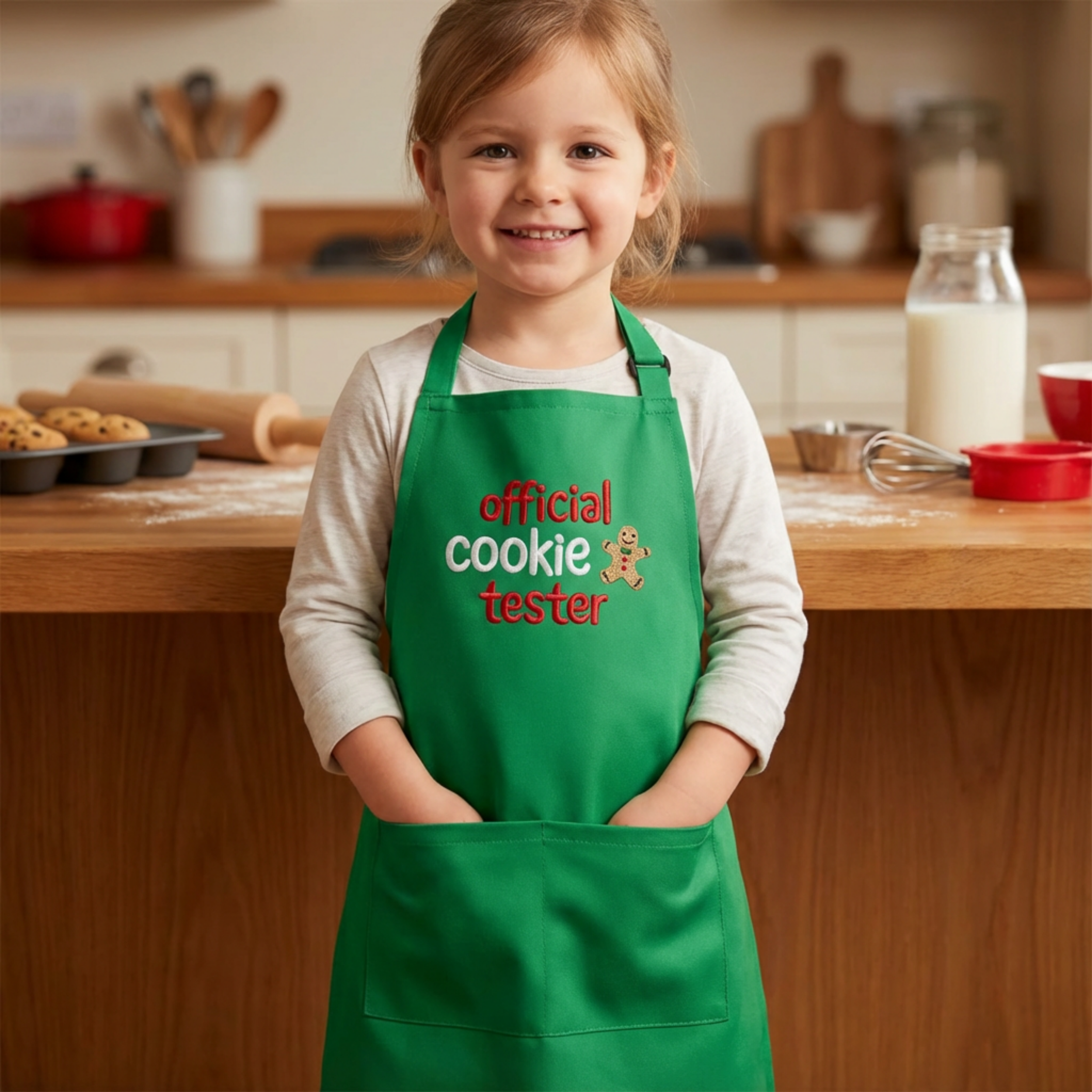 Official Cookie Tester Embroidered Kids Apron