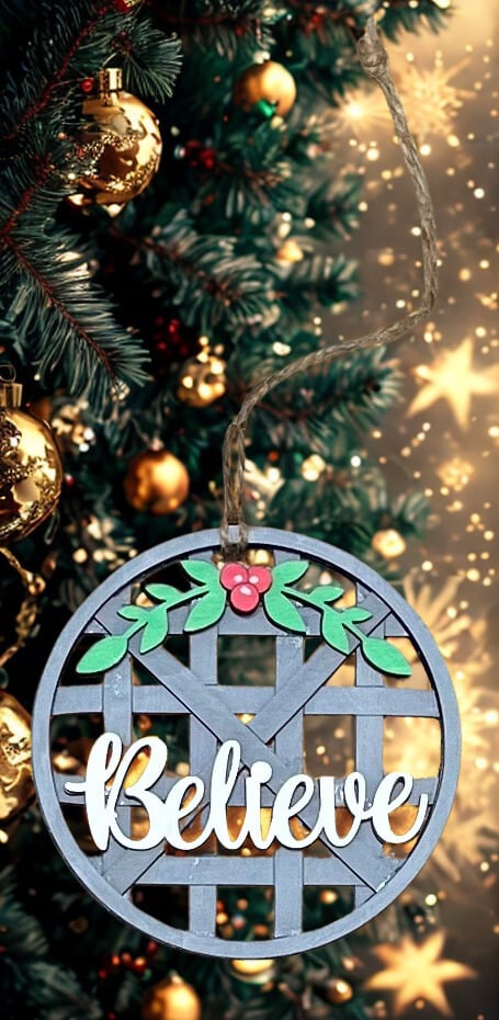 Believe Wooden Ornament - Image 2