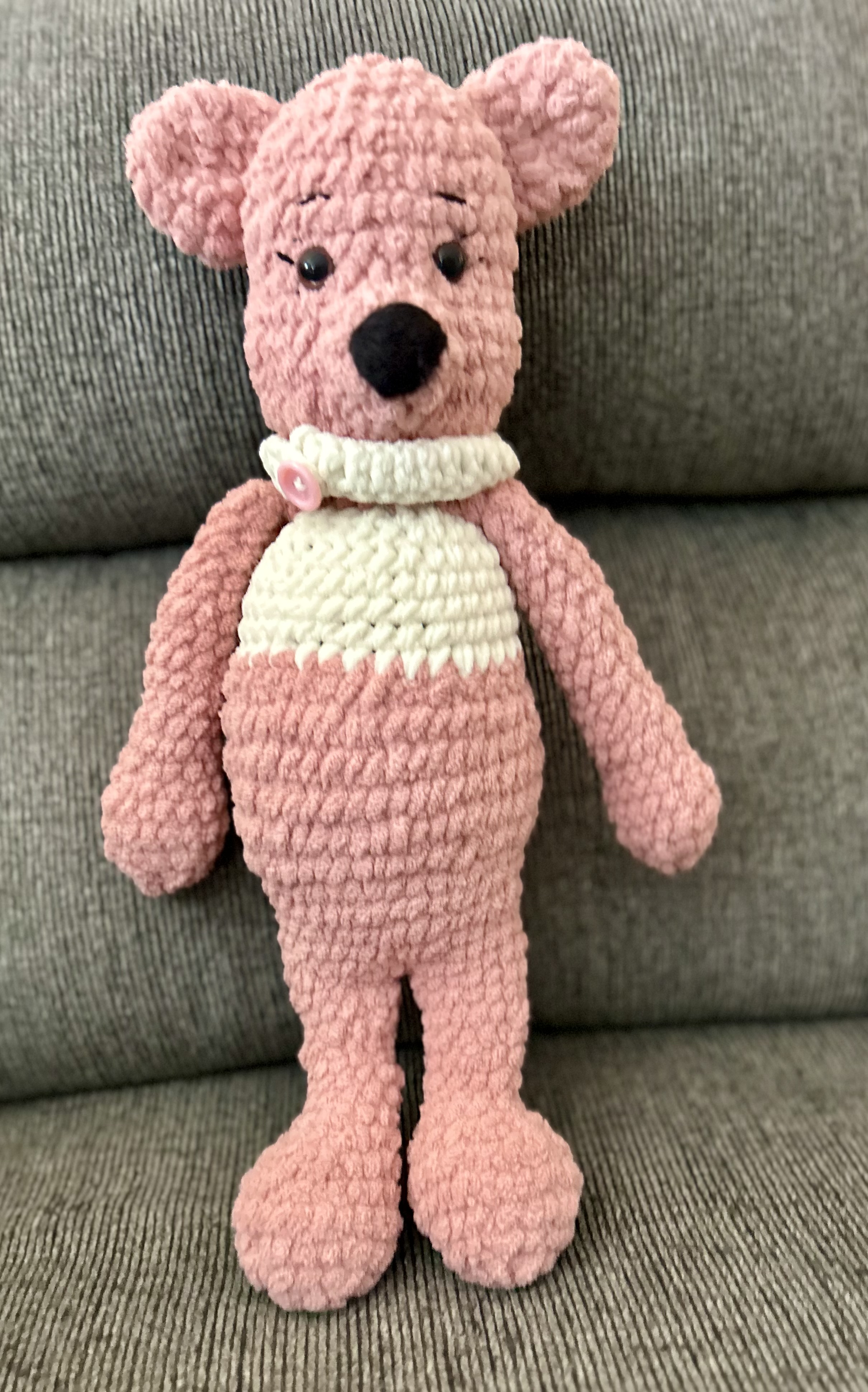 Pink Crocheted Bear