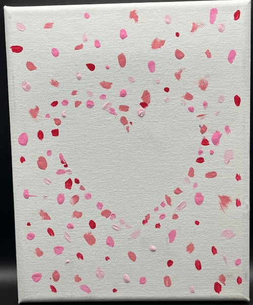 Heart Outline Canvas – Acrylic Dot Art