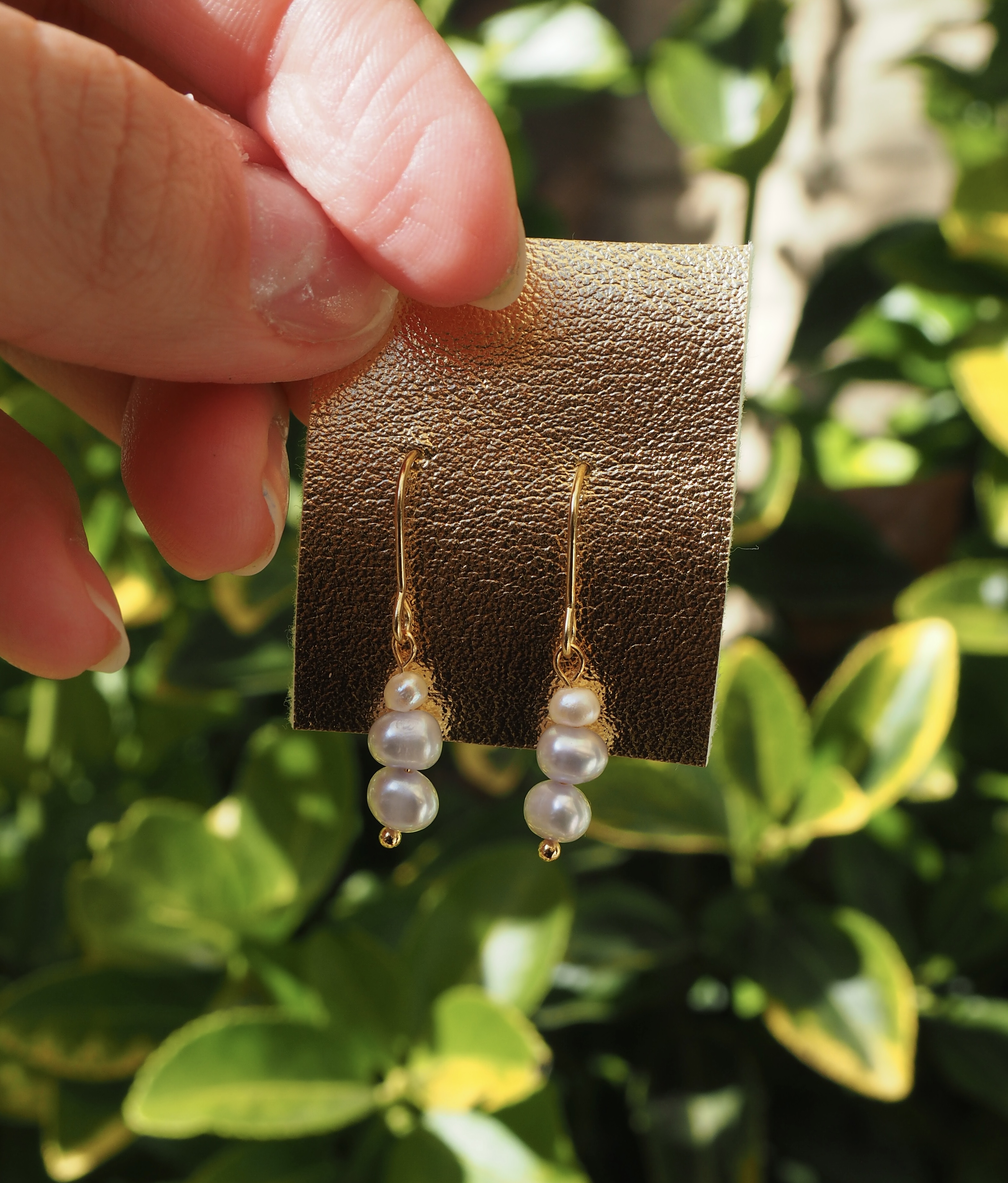 Frosty Drops | Lilac and White Freshwater Pearl Drop Earrings