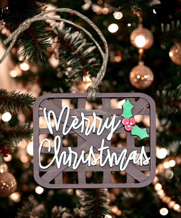 Merry Christmas Lattice Ornament