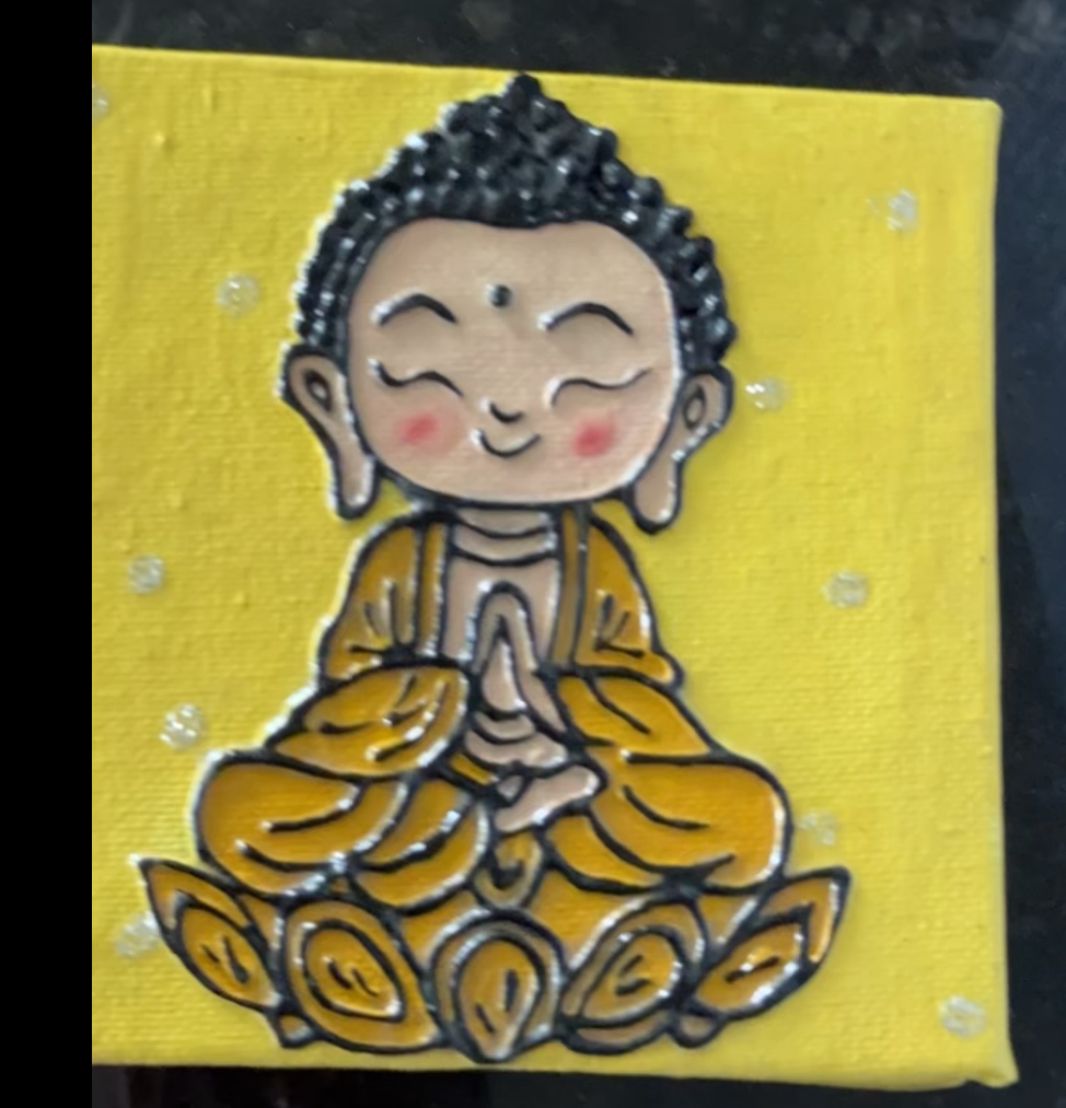 Baby Buddha Seated on Lotus Mini Canvas