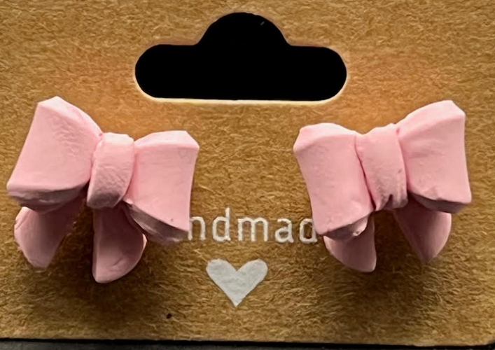 Pink Bow Earrings – Stud or Dangle