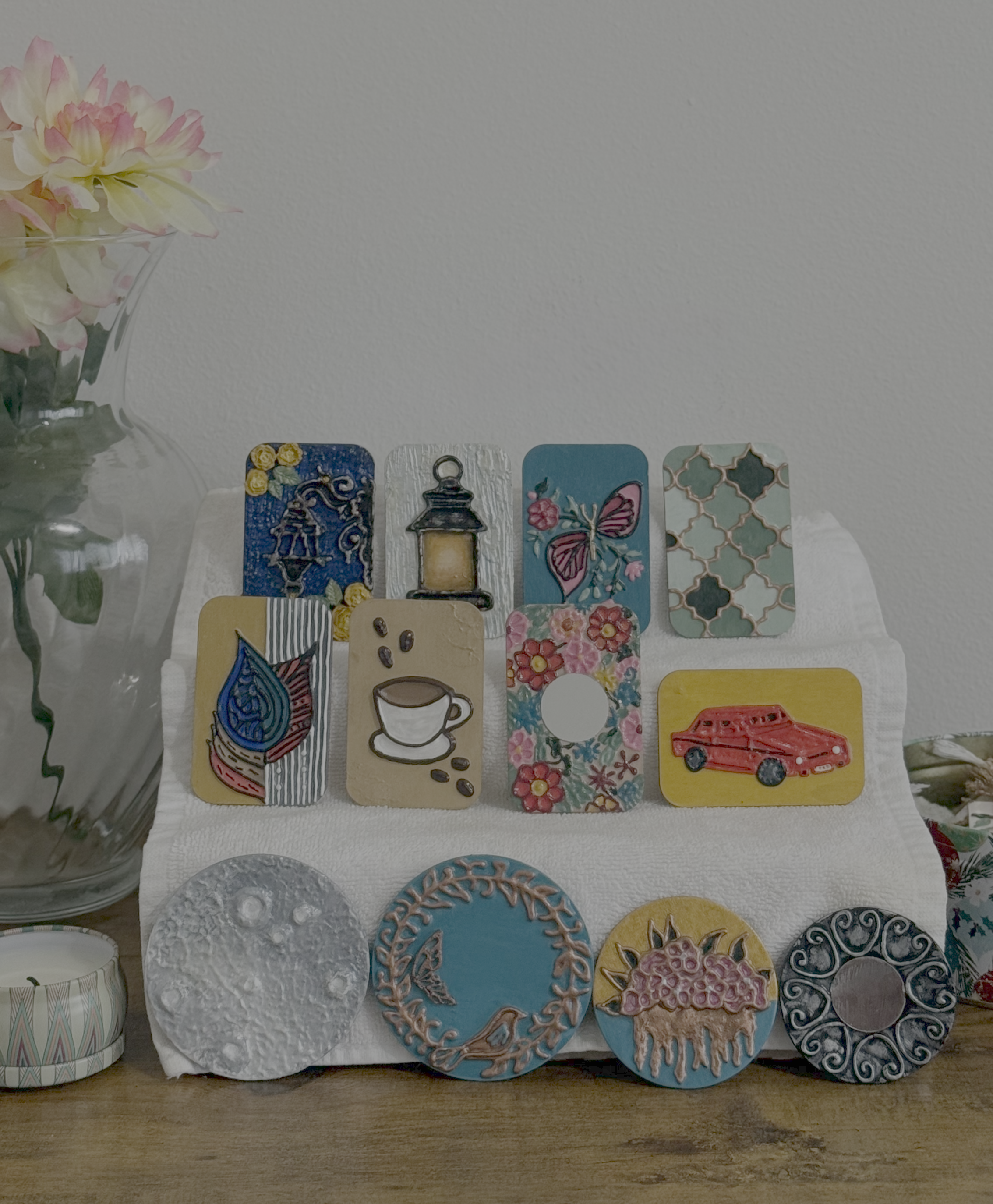 Textured Art Magnets - Customizable Options Available