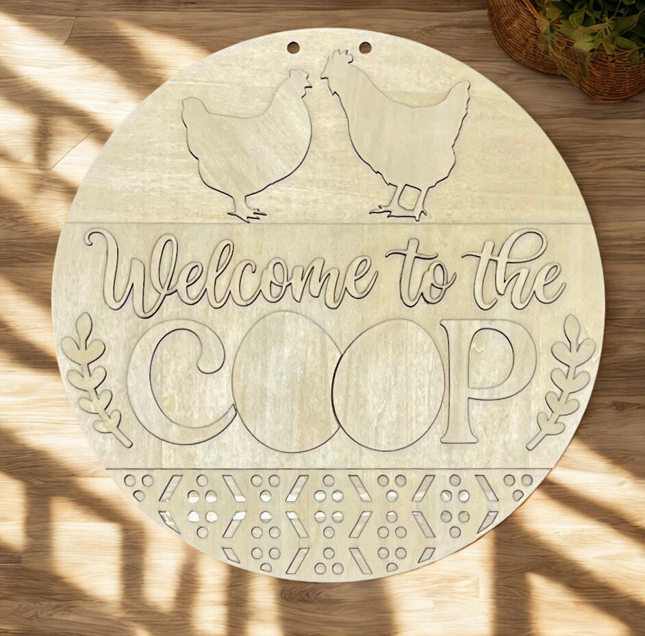 Welcome to the Coop Wooden DIY Door Sign