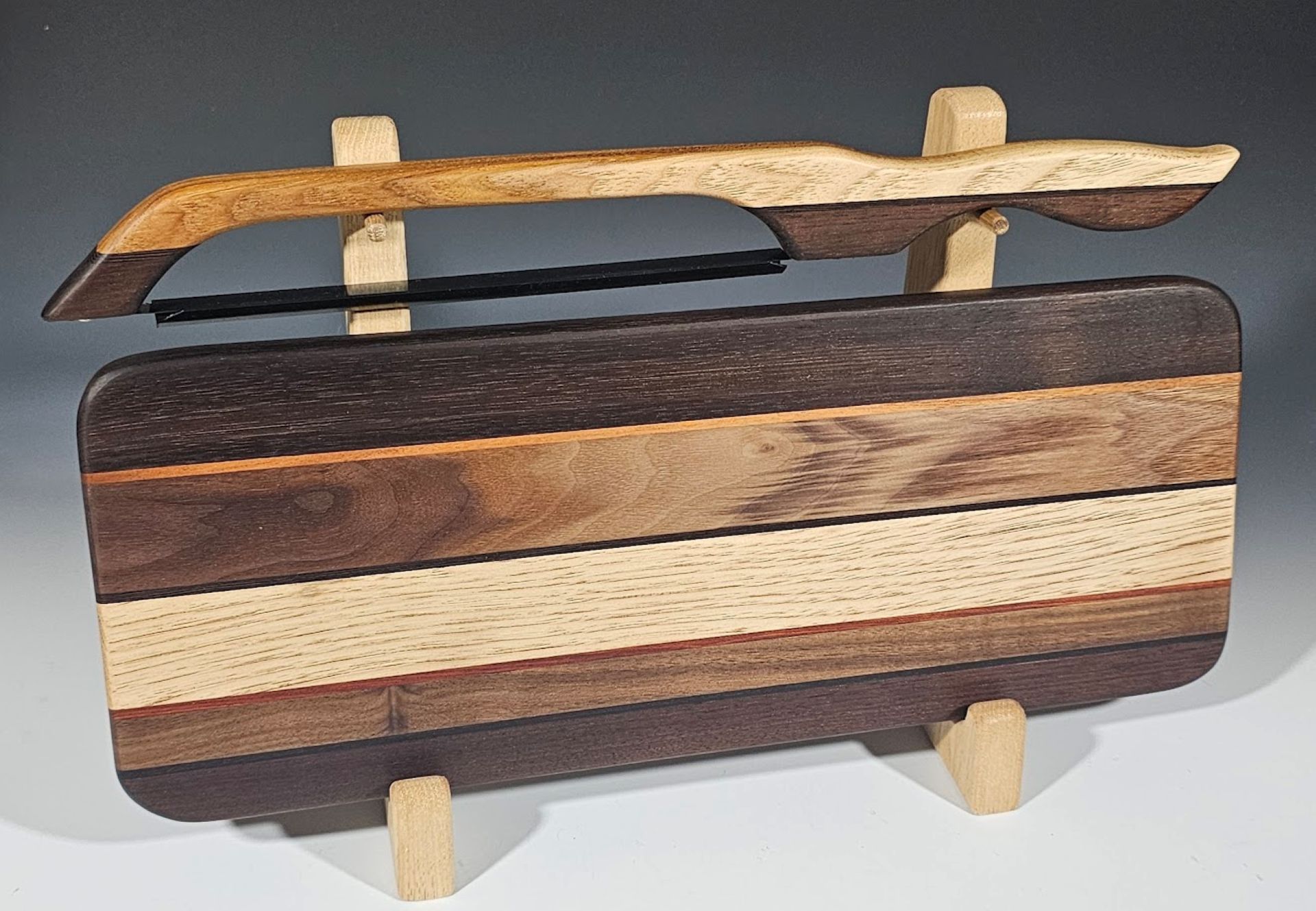 Hickory and Peruvian Walnut Bread Board Set
