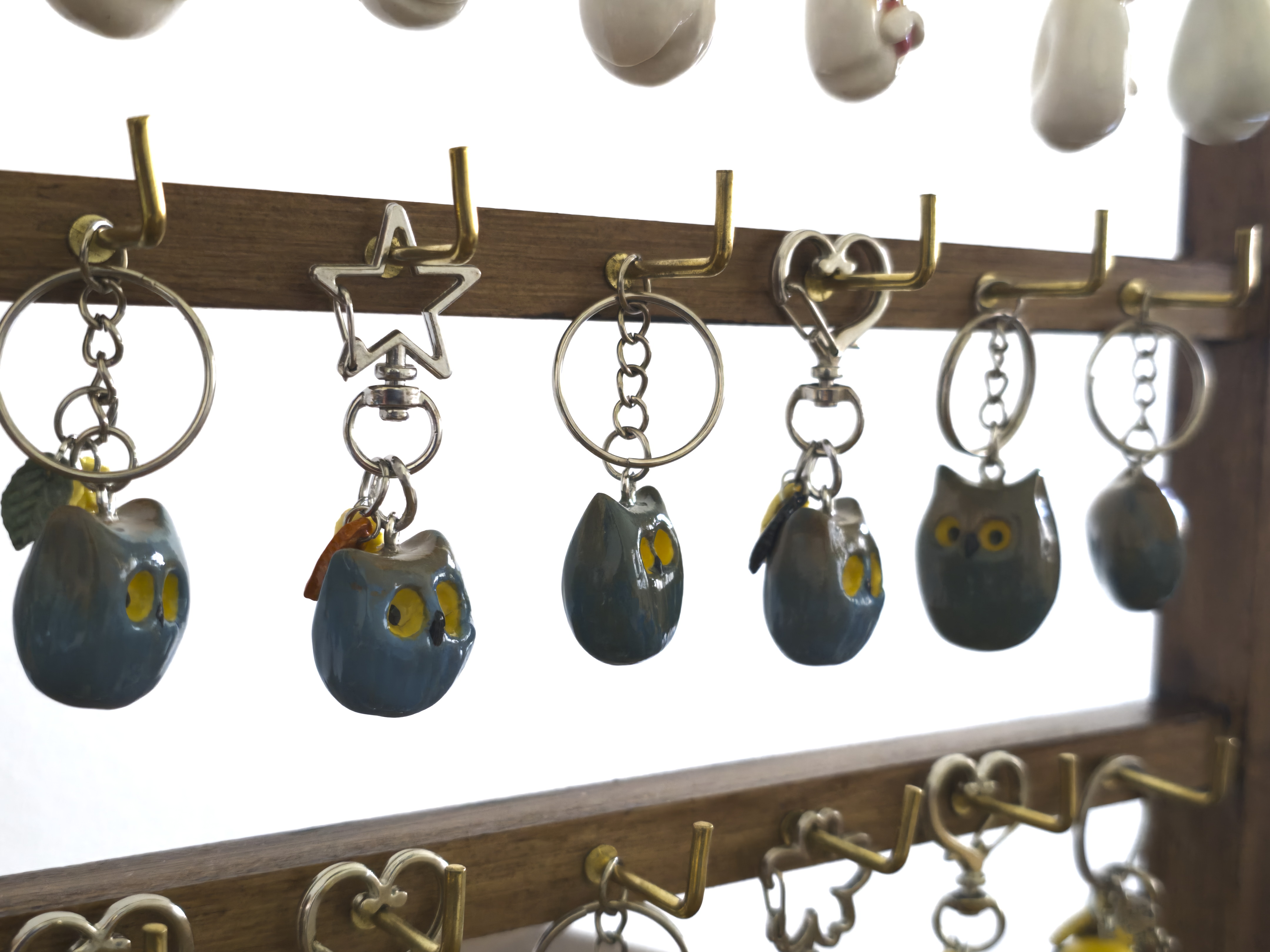 Crafted Owl Porcelain Keychain