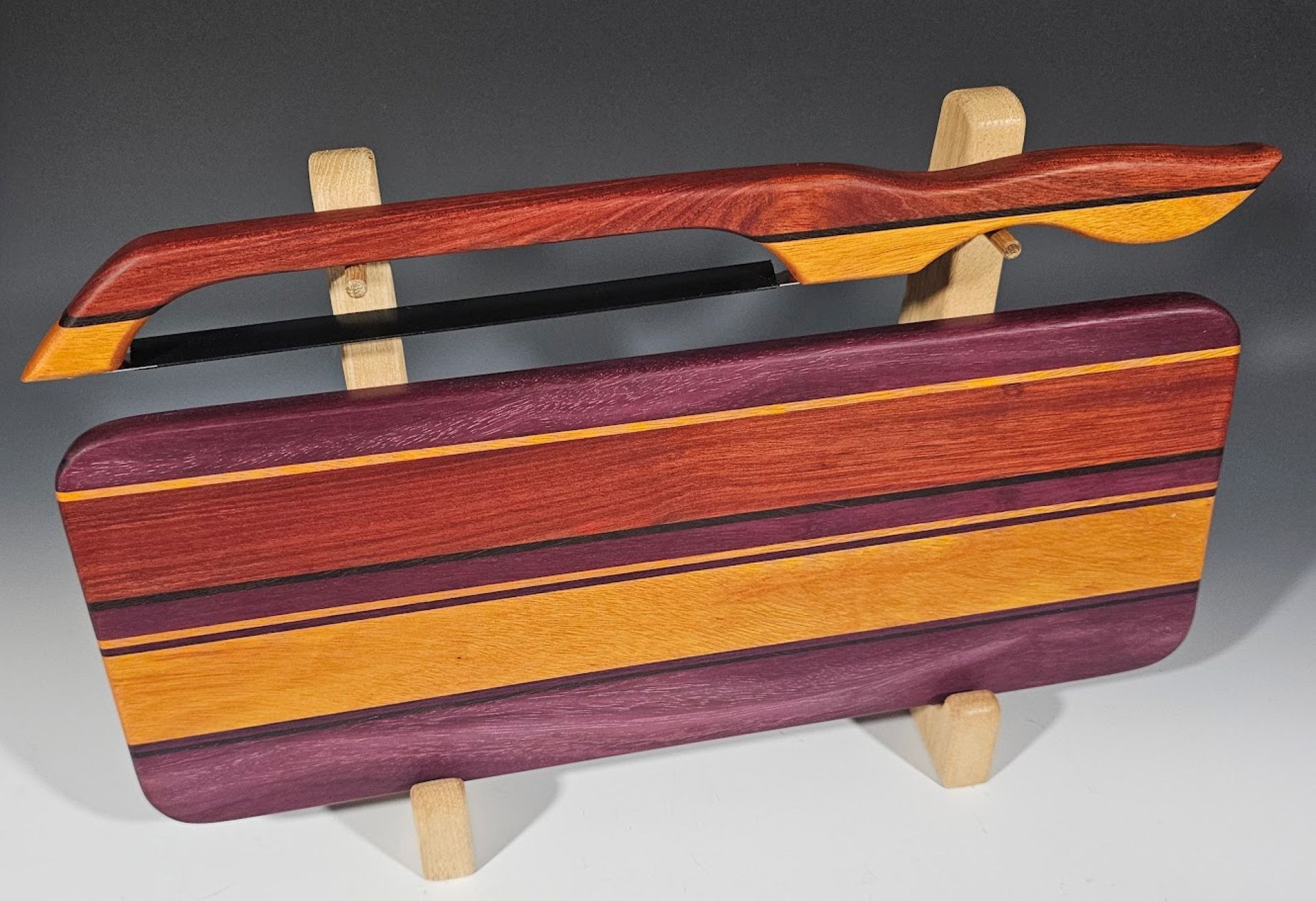 Padauk, Purple Heart and Osage Orange Bread Board Set