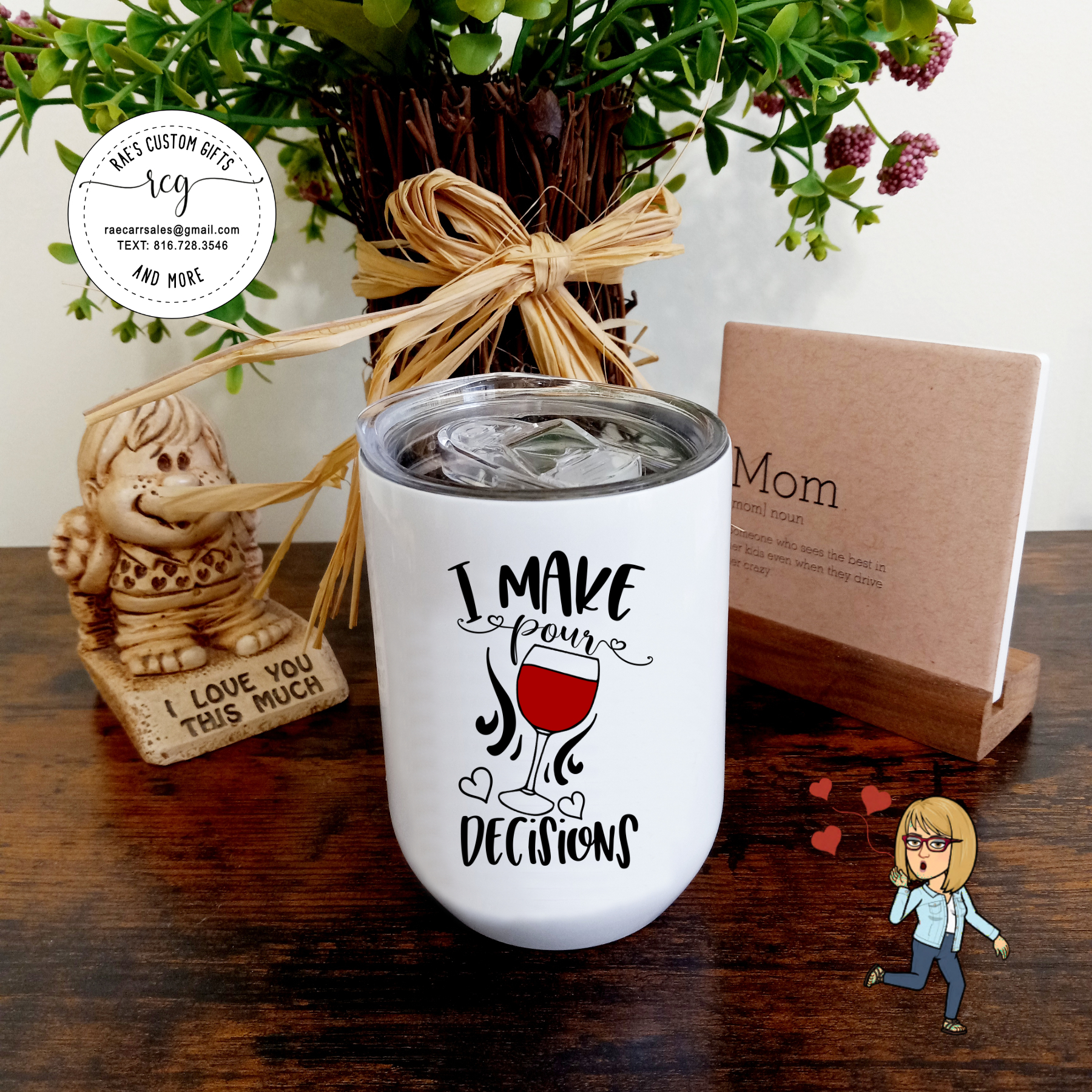 Custom Printed Insulated Wine Tumbler (Stainless Steel)